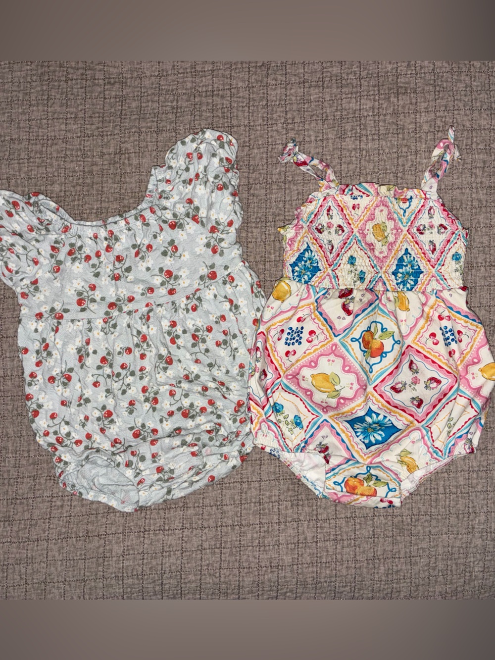 Gymboree Pink Multicolor Diamond & Gray Cherry Print Camisole Set